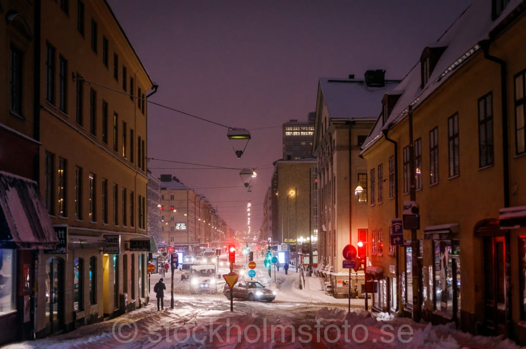 146080 - Götgatan i snöoväder